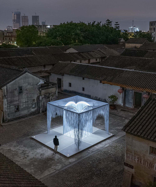 a luminous pavilion by HAS occupies an historic walled village in shenzhen