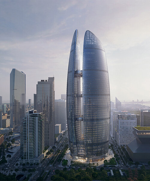 three interconnected towers shape zaha hadid architects' taikang financial center in wuhan